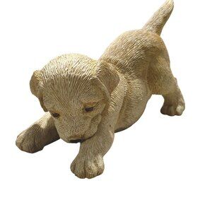 Living Stone Yellow Labrador Puppy Figurine Decorative Resin Dog Statue 5 Long
